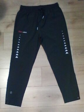 Men's Black Athletic Jogger Pants with Reflective Accents